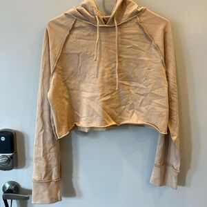 Women's Tan Cropped Hoodie